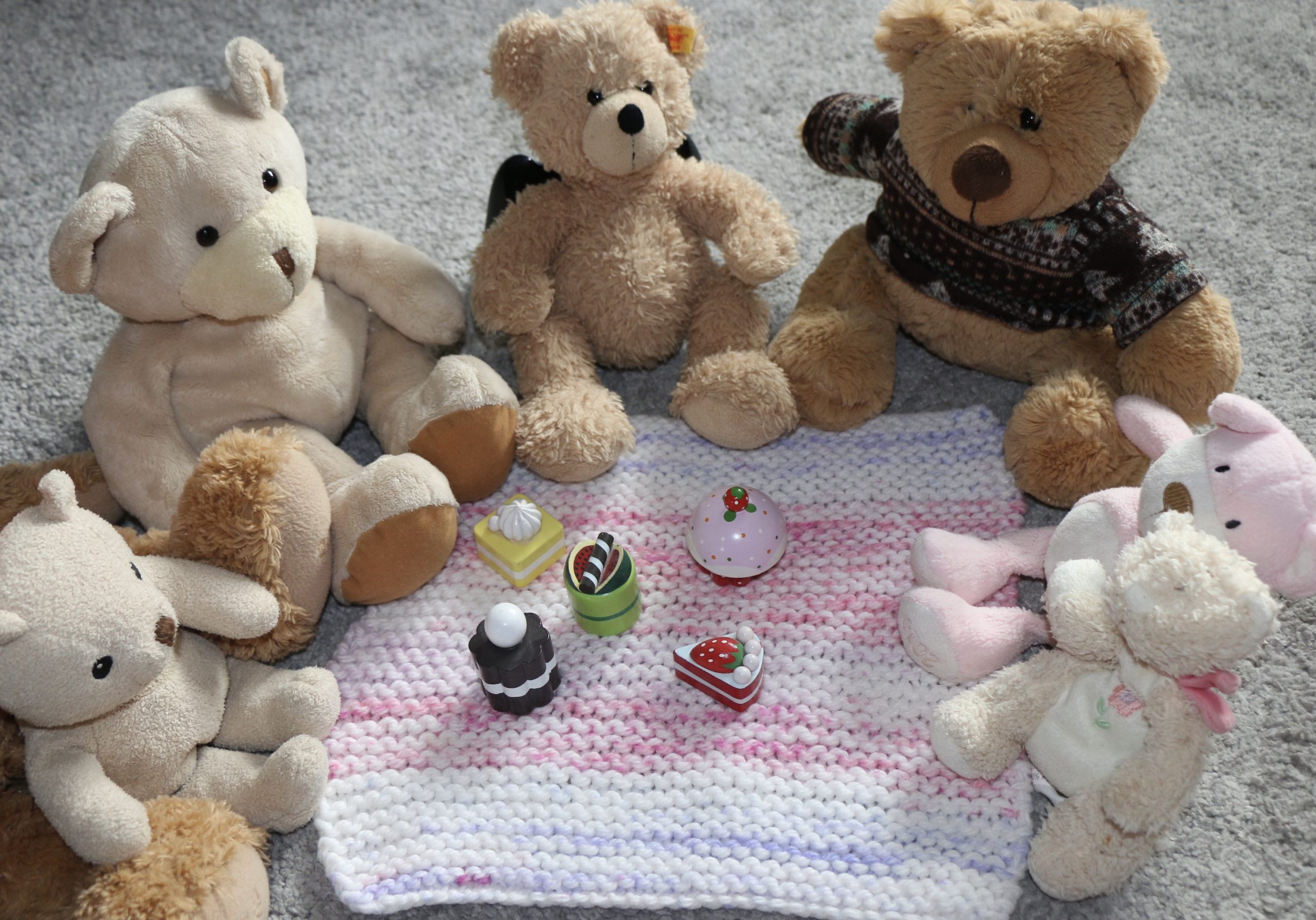 Easy knitting kit for kids - blanket for a teddy